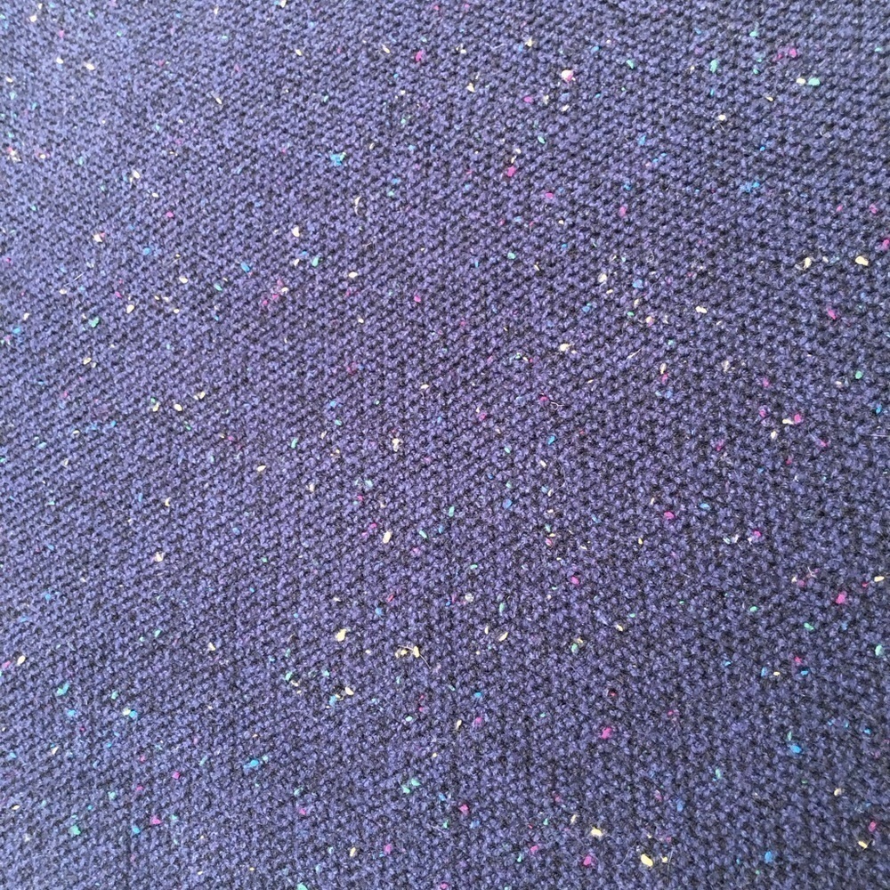 Lands End Blue Speckled Confetti Quarter Zip Knit Sweater Mock Neck Small - Picture 13 of 14